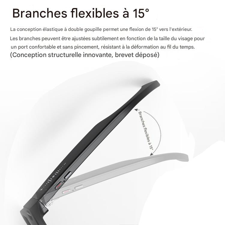 Lunettes avec Caméra 8MP M02 Ultra Noires - Lunettes Intelligentes IA Verres Photochromiques