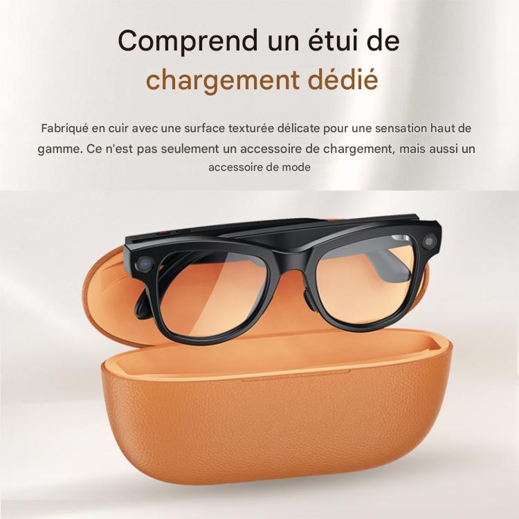 Lunettes avec Caméra 8MP M02 Ultra Noires - Lunettes Intelligentes IA Verres Photochromiques