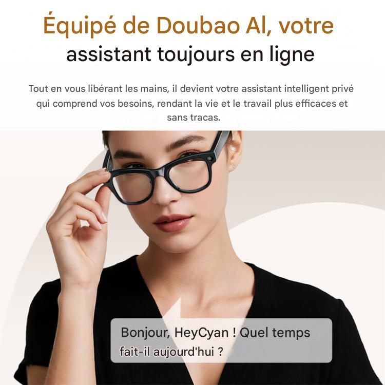 Lunettes avec Caméra 8MP M02 Ultra Noires - Lunettes Intelligentes IA Verres Photochromiques